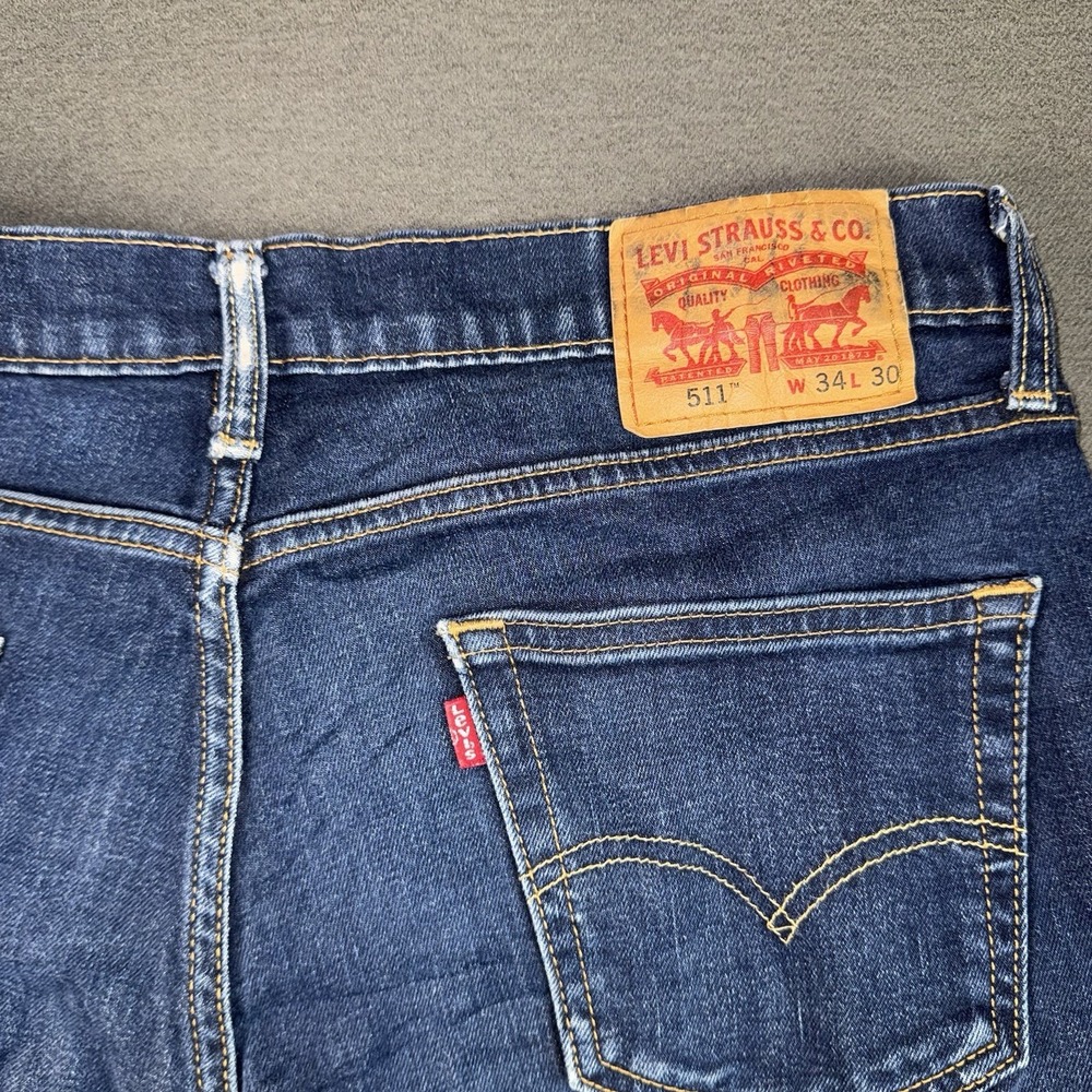 Levi's Men's Flex 511 Modern Slim Fit Pants Denim Jeans Blue 34x27 045111042 - Picture 12 of 12